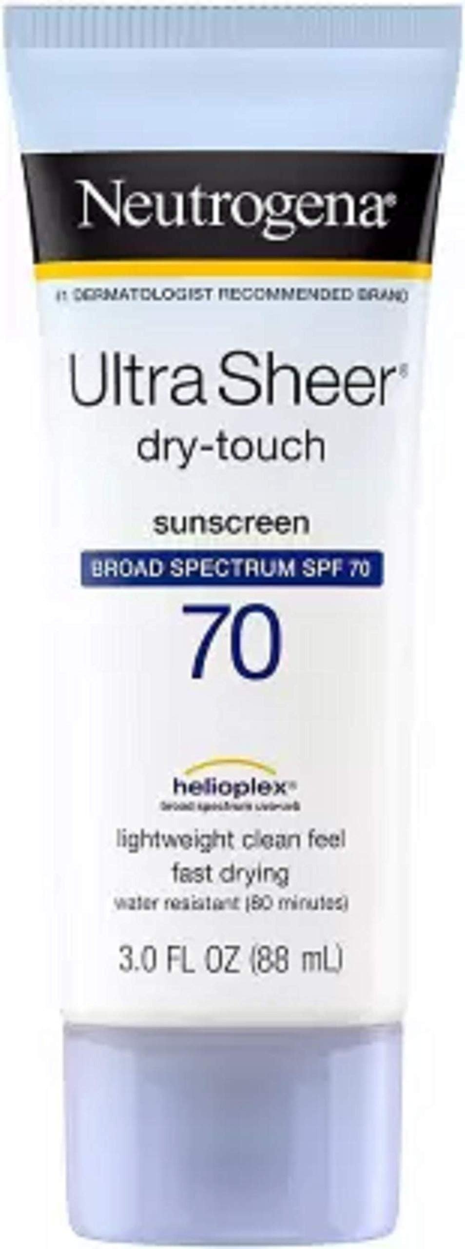 61qhjZgmKAL-1.jpg Neutrogena Ultra Sheer Dry-Touch Water Resistant and Non-Greasy Sunscreen Lotion with Broad Spectrum SPF 70, 3 fl. Oz - SPF 70 (88 ml) - Fast Shipping to USA & Canada - Image 1