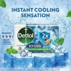 Dettol Icy Cool Bathing Soap Bar With 2x Menthol (600gm), 125gm + 20% Extra Free, Pack of 4 - Fast Shipping to USA & Canada - Image 3