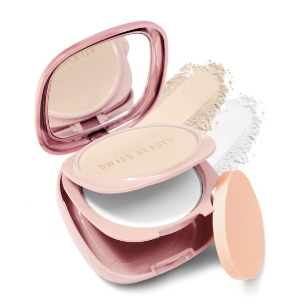 Swiss Beauty Matte & Set Duo Lightweight Compact For All Skin Types| Compact Powder + Translucent Powder | Shade- 02 Beige, 20gm - Fast Shipping to USA & Canada