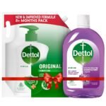 Dettol Liquid Disinfectant for Floor Cleaner, Surface Disinfection, Personal Hygiene (Lavender Blossom, 1L) & Dettol Liquid Hand wash Refill Original -1500 ml - Fast Shipping to USA & Canada