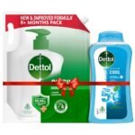 Dettol Original Germ Protection Handwash Liquid Soap Refill, 1500ml & Body Wash and Shower Gel, Cool - 250ml - Fast Shipping to USA & Canada