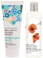 Aroma Magic Mineral Glow Scrub, 100ml & Juniper Berry Oil Free Moisturiser, 100ml Combo - Fast Shipping to USA & Canada