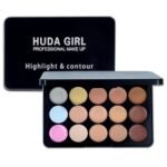 HUDA GIRL Beauty 15 SHADES Highlighter, Contour In Your Sight Concealer Palette an All-in-One Pro HD Makeup Palette for Face Conceal, Color Corrector, Dark Circles, and More - Fast Shipping to USA & Canada