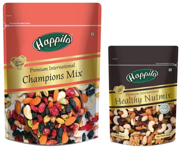 Happilo Premium International Champion Mix 160g (Pack of 1) & Happilo Premium International Healthy Nutmix 200g - Fast Shipping to USA & Canada