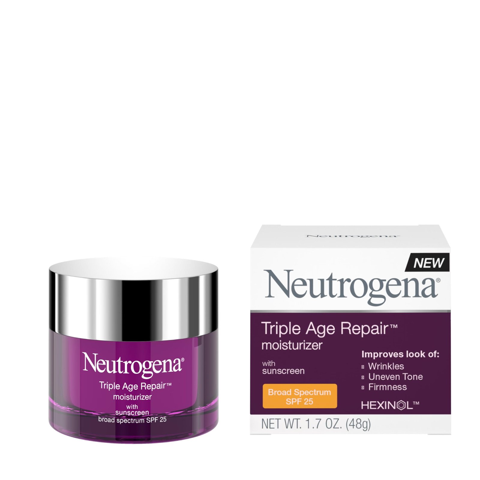 71-t6FQEAL.jpg Neutrogena Triple Age Repair Anti Wrinkle Daily Facial Cream Moisturizer With Vitamin C And Spf 25, 48 G - Fast Shipping to USA & Canada - Image 1