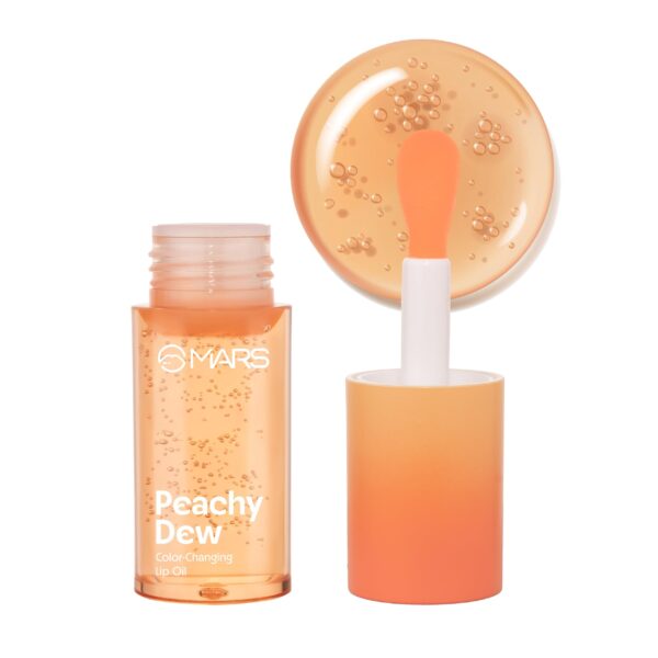 MARS Color Changing Lip Oil (3.5ml) (04-PEACHY DEW) With Fat Applicator | Skin Nourishing Ingredients - Olive Fruit Oil, Jojoba Oil | Hydrating & Moisturising | Plumping Effect - Fast Shipping to USA & Canada