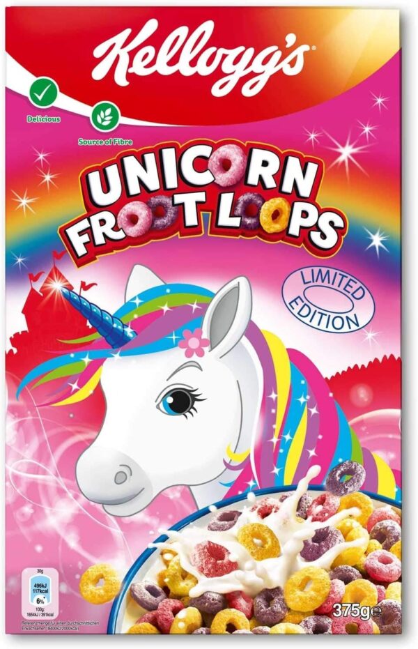 Kellogg's Unicorn Froot Loops Limited Edition Cereal 375g - Fast Shipping to USA & Canada