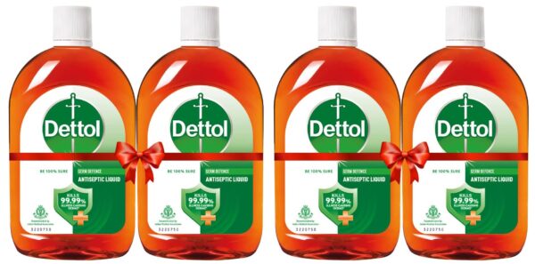 Dettol Antiseptic Liquid for First Aid, Surface Disinfection and Personal Hygiene, 550ml (Pack of 4) - Fast Shipping to USA & Canada