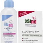 Sebamed Baby Massage Oil, 150ml & Sebamed Cleansing bar for sensitive and problematic skin, 100gm - Fast Shipping to USA & Canada