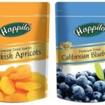Happilo Premium Turkish Apricots, 200g + Happilo Premium Dried Californian Blueberries, 150g - Fast Shipping to USA & Canada