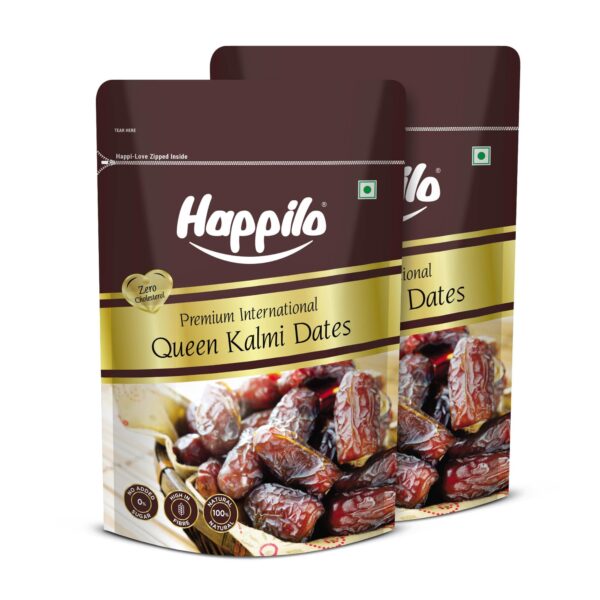 Happilo Premium International Queen Kalmi Dates 200 g (Pack of 2) | Fresh & Soft Khajur Dry Fruit with Natural Sweetness | Sourced from Saudi Arabia | 100% Naturally Dried & free from any Preservative - Fast Shipping to USA & Canada