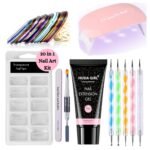 HUDA GIRL 20-in-1 Poly Nail Extension Gel Kit: Builder Gel and Nail Art Decoration Set (Multicolor) - Fast Shipping to USA & Canada
