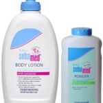 SebaMed Baby Body Lotion, For All Skin Types, 400 ml & Baby Powder with Honeysuckle 200g - Fast Shipping to USA & Canada