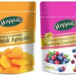Happilo Premium Turkish Apricots, 200g + Happilo Premium Dried Whole Blueberry Cranberry Duet, 200g - Fast Shipping to USA & Canada