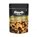 Happilo Salted Black Pepper Whole Cashews 160g, Super Healthy Crunchy Nuts, Non Fried, High Protein Dry Fruit - Fast Shipping to USA & Canada