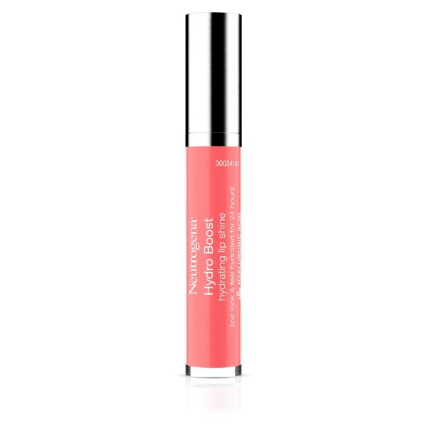 Neutrogena Hydro Boost Hydrating Glossy Lip Shine, 30 Flushed Coral Color 0.10 Oz