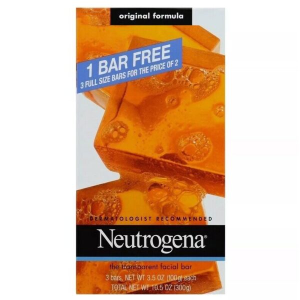 Neutrogena Transparent Facial Bar Bonus Pack, Original Formula 3 ea - Fast Shipping to USA & Canada