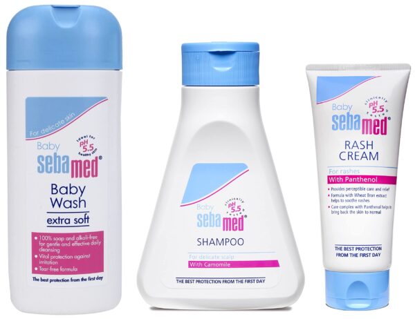 Sebamed Baby Rash Cream 100ml |Ph 5.5|Panthenol & Allantoin|Clinically tested & Sebamed Baby Shampoo | Camomile|Natural moisturisers|No tears formula|For delicate scalpBaby Sebamed Gentle Wash - Fast Shipping to USA & Canada