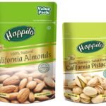 Happilo 100% Natural Premium Californian Almonds Value Pack Pouch, 500 g & Premium Californian Roasted and Salted Pistachios, 200g - Fast Shipping to USA & Canada