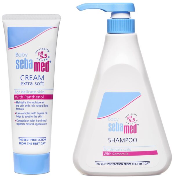 Sebamed Childrens' Shampoo, 500ml & Baby Cream, Extra Soft, 50ml - Fast Shipping to USA & Canada