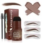 HUDA GIRL Professional Eyebrow Filler and Shaper Kit for Women and Men - Eyebrow Stamp, 2Pcs Eyebrow Brush, 3Pcs Stencils (Dark Brown) - Fast Shipping to USA & Canada