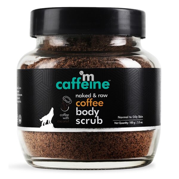 mCaffeine Exfoliating Coffee Body Scrub Powder Jar for Tan Removal&Soft-Smooth Skin|De-Tan Bathing Scrub With Coconut Oil,Removes Dirt&Dead Skin From Neck,Knees,Elbows&Arms| All Skin Types-100Gm - Fast Shipping to USA & Canada