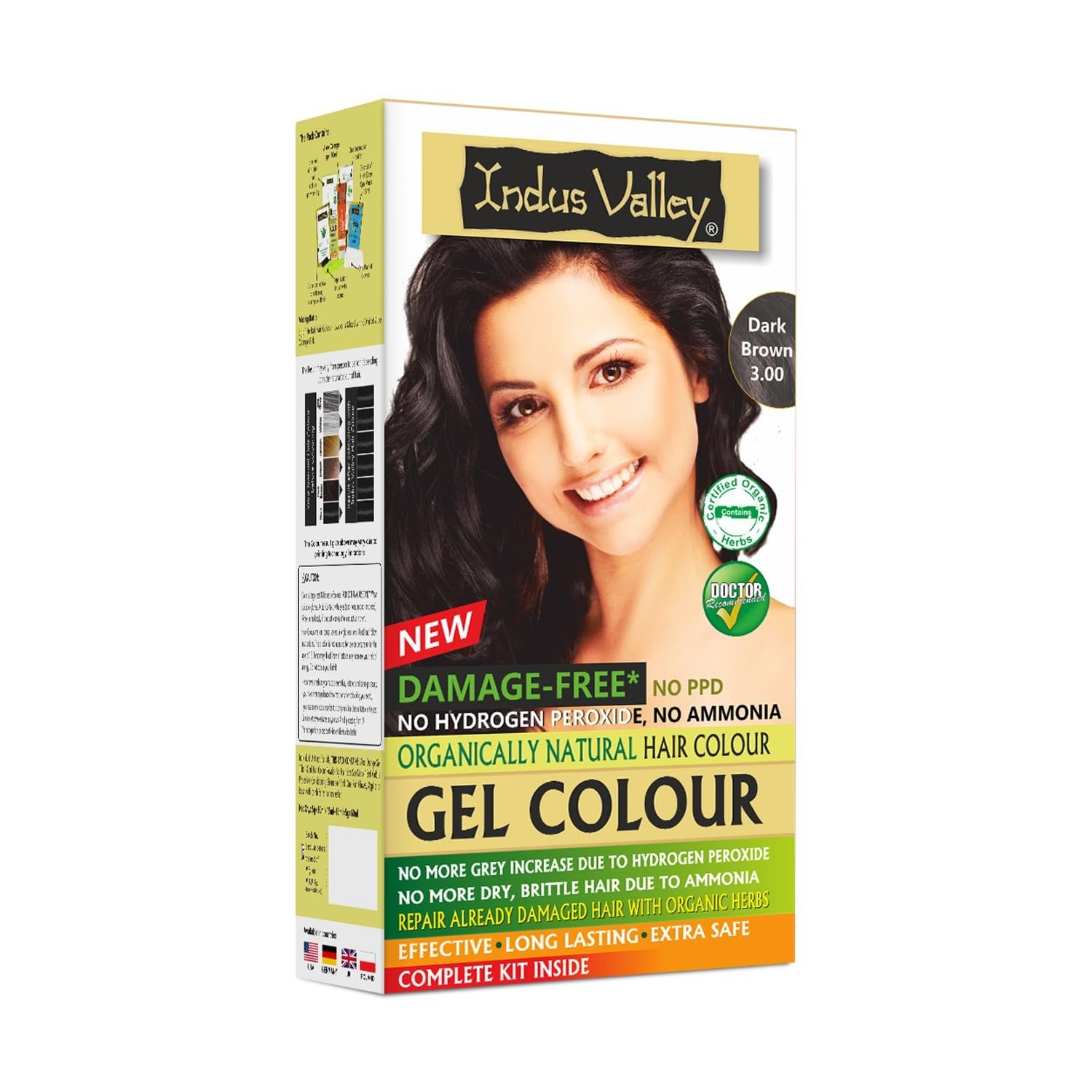71fq8SqWFL.jpg INDUS VALLEY Damage Free Natural Gel Hair Colour for Women | Ammonia & PPD Free Organic Hair Colour with 100% Grey Coverage, Long Lasting Hair Color Trial Pack (Dark Brown, 65 ml) - Fast Shipping to USA & Canada - Image 1