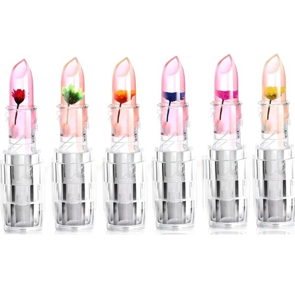 HUDA GIRL Waterproof Flower Glossy Lipstick Jelly Flower Transparent Color Changing Lipstick Flower Jelly Lipstick (Pack Of 6) - Fast Shipping to USA & Canada