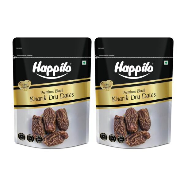 Happilo Premium Black Kharik Dry Dates Chuhara 500g Pack of 2 - Fast Shipping to USA & Canada