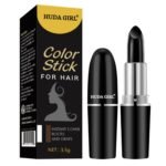 HUDA GIRL Natural Hair Color Root Touch Up For Grey Hair, Non-Toxic White Hair Coverage Touch Up Hair Dye Pencil For Men & Women (Black, 1 count) - Fast Shipping to USA & Canada