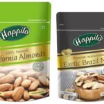 Happilo Premium International Exotic Brazil Nuts 150g Amazon/Brazilian Nut without Shell, 150 g (Pack of 1) & Happilo 100% Natural Premium California Almonds 200 g - Fast Shipping to USA & Canada