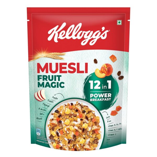 Kellogg's Muesli Fruit Magic 500G | 12-In-1 Power Breakfast | India'S No 1 Muesli | Multigrain Breakfast Cereal - Fast Shipping to USA & Canada