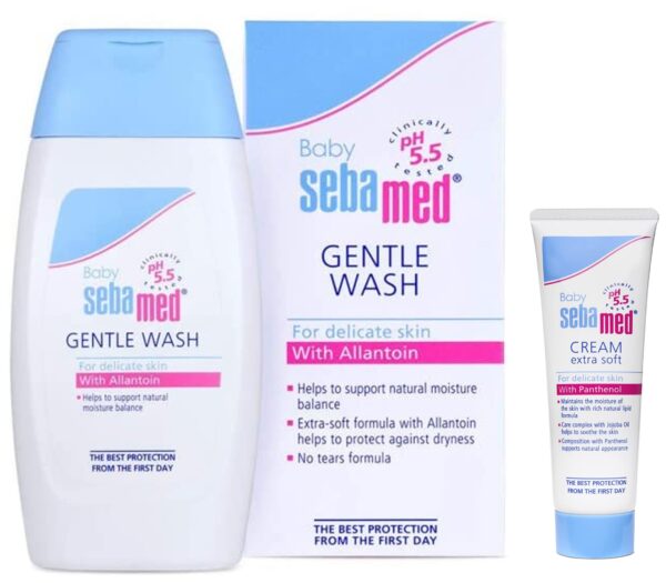 Sebamed Baby Cream Extra Soft, 50ml and Sebamed Baby Wash Extra Soft, 200ml - Fast Shipping to USA & Canada