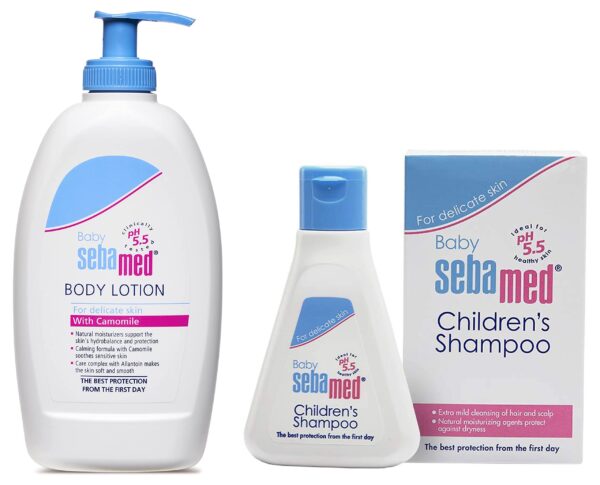 SebaMed Baby Body Lotion, For All Skin Types, 400 ml & Children?s Shampoo (50ml) - Fast Shipping to USA & Canada