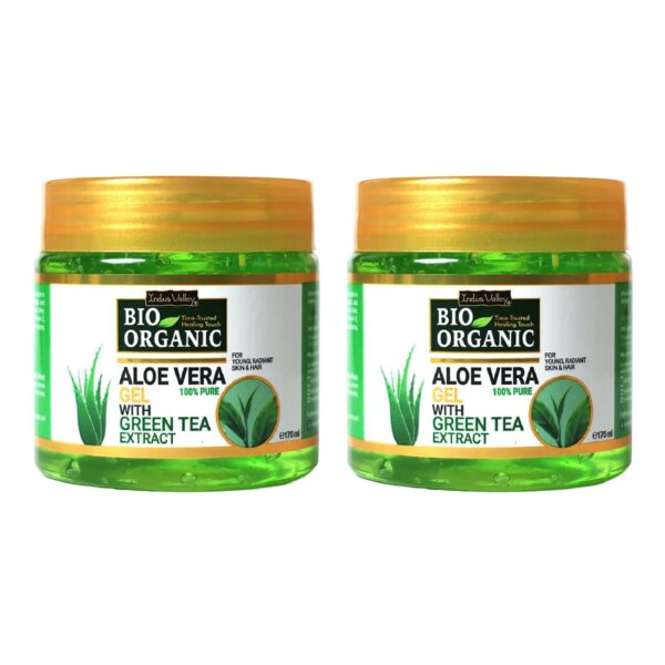 INDUS VALLEY 100% Natural, Pure Aloe Vera Gel for Skin and Hair - (175ml*2=350ml) Set of 2 - Fast Shipping to USA & Canada