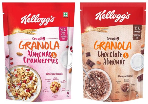 Kellogg's Crunchy Granola Almonds and Cranberries 460g + Kellogg's Crunchy Granola Chocolate & Almonds, 450 g - Fast Shipping to USA & Canada