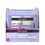 Neutrogena Makeup Remover Night Calming Cleansing Towelettes, Disposable Nighttime Face Wipes to Remove Dirt, Oil & Makeup, 25 ct 2 Pk - Fast Shipping to USA & Canada