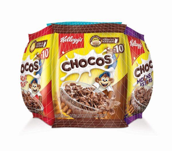 Kellogg's Chocos Variety Pack | Breakfast Cereal for Kids | Pack of 3 | 3 x 168g | 504g - Fast Shipping to USA & Canada