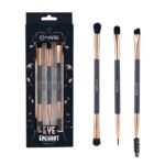 MARS Eye Enchanted Dual-Ended Brush Set of 3 | Perfect For Eye Makeup | Eyebrow Brush with Spoolie | Small Blending & Flat Brush | Eyeliner & Flat Crease Brush | Soft Bristles | Compact & Travel Friendly - Fast Shipping to USA & Canada