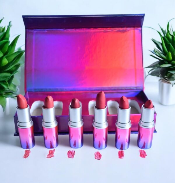 HUDA GIRL 6 Pcs Lipstick Combo Set - Waterproof Matte Lipstick for Dusky Skin Tone, Perfect Nude Lipstick for Girls & Women - Long-lasting Beauty for Every Occasion - Fast Shipping to USA & Canada