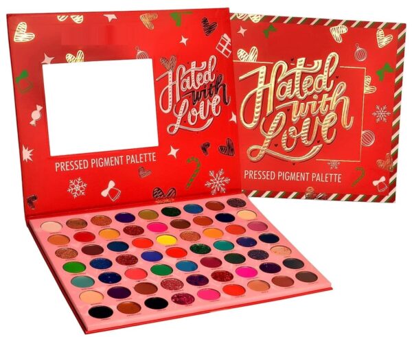 HUDA GIRL BEAUTY 'The Hated With Love' Red Edition Eyeshadow Palette - Unveiling 63 Long Wear Shimmer and Matte Shades - Fast Shipping to USA & Canada