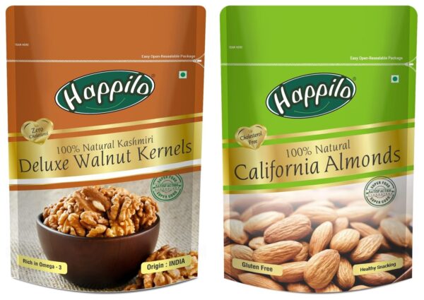 Happilo 100% Natural Premium Californian Almonds, Dried, 200G - Fast Shipping to USA & Canada