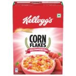 Kellogg's Corn Flakes with Real Strawberry Pure | High in Iron, Vitamins B1, B2, B3, B6, C | Corn Flakes, Breakfast Cereal | Naturally Cholestrol Free , 300g / 345g (Weight May Vary) - Fast Shipping to USA & Canada