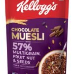 Kellogg's New Chocolate Muesli 57% Multigrain, Fruit, Nut & Seeds 450g | 7in1 - Oats, Wheat, Corn, Rice, Almonds, Pumpkin Seeds & Black Raisins | Source of Protein & Fibre, Multigrain Breakfast Cereal - Fast Shipping to USA & Canada