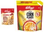 Kellogg's Muesli Nut Delight 240 Gm and Kellogg's Corn Flakes Original 1.2 kg Pack - Fast Shipping to USA & Canada