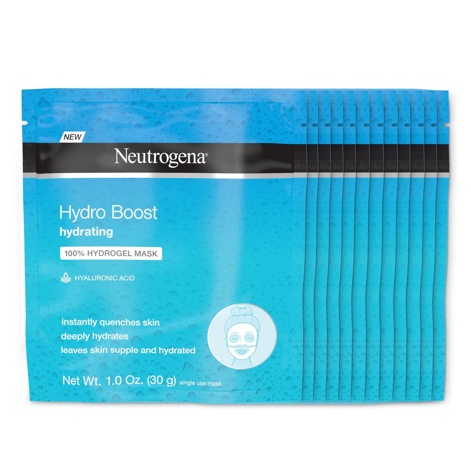 81DCCNhyK1L-1.jpg Neutrogena Hydro Boost Moisturizing and Hydrating Hydrogel Face Mask Sheet, 1 Ounce (Pack of 12) - Fast Shipping to USA & Canada - Image 1