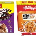 Kellogg's Chocos Fills Double Chocolaty, Multigrain, Protein B Vitamins, 0% Maida 250g + Corn Flakes Real Almond Honey, Breakfast Cereals, Iron & Vitamin B1,B2,B3,B6 & C, Naturally Cholesterol Free1kg - Fast Shipping to USA & Canada
