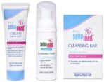 Sebamed Baby Cleansing Bar 150g & Soap Free bar| For Delicate skin & Baby Cream Extra Soft 50m|Ph 5.5| ECARF Approved & Clear Face Foam 50ml|PH 5.5|Acne, pimples & blackheads - Fast Shipping to USA & Canada
