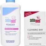 Sebamed Baby Powder, 200g & SebaMed Cleansing Bar Soap-Free for Normal to Oily Skin, 100gm - Fast Shipping to USA & Canada