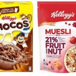 Kellogg's Combo, Kellogg's Chocos, High in Protein, B Vitamins, Calcium and Iron, 700g and Kellogg's Muesli with 21% Fruit and Nut Pouch, 500 g - Fast Shipping to USA & Canada